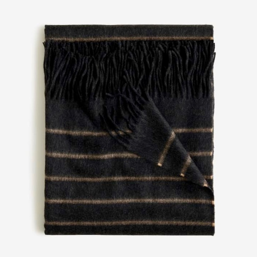 J.Crew Home 100% Cashmere Throw - Charcoal Gray
